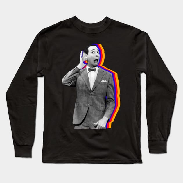 pee wee herman funny face in vintage design Long Sleeve T-Shirt by totoksaraf